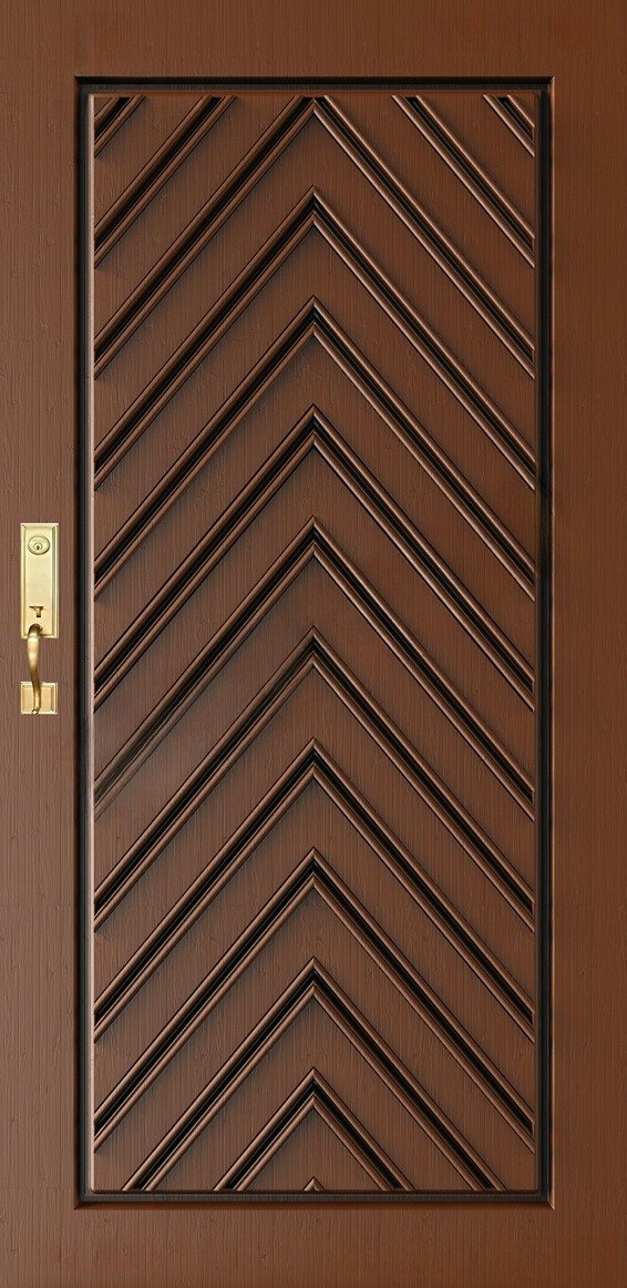 Doors - SKY-96 Modern Chevron Geometric Wood Carving 3D Model